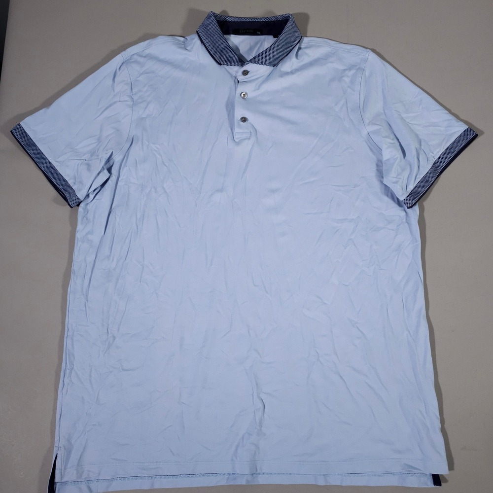 Greyson Polo Shirt Mens XXL Blue Short Sleeve Pima Cotton Blend Stretch Golf